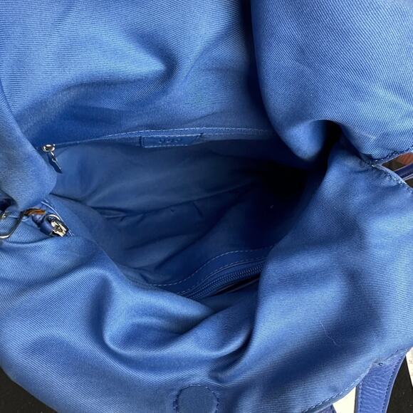 New York Cobalt Blue Leather Concealed Carry Tote w/ Nylon/Leather Clutch - Picture 11 of 13